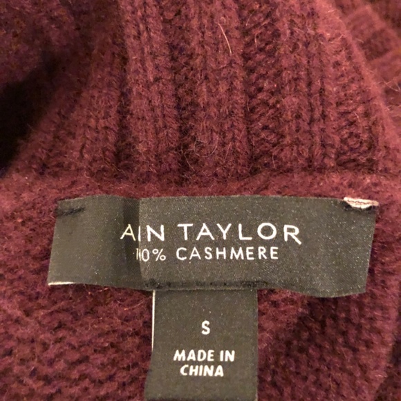 Ann Taylor Sz. S 100% Cashmere Burgundy Turtleneck Sweater Tunic - Picture 10 of 11